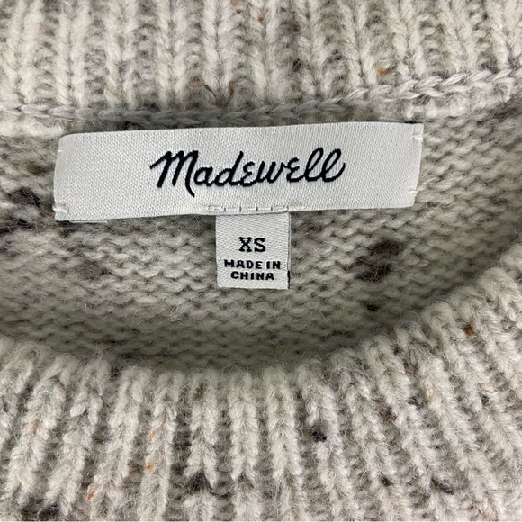 Madewell Donegal Button Sleeve Wool Blend Sweater Dress Beige Brown Size XS - Picture 3 of 14